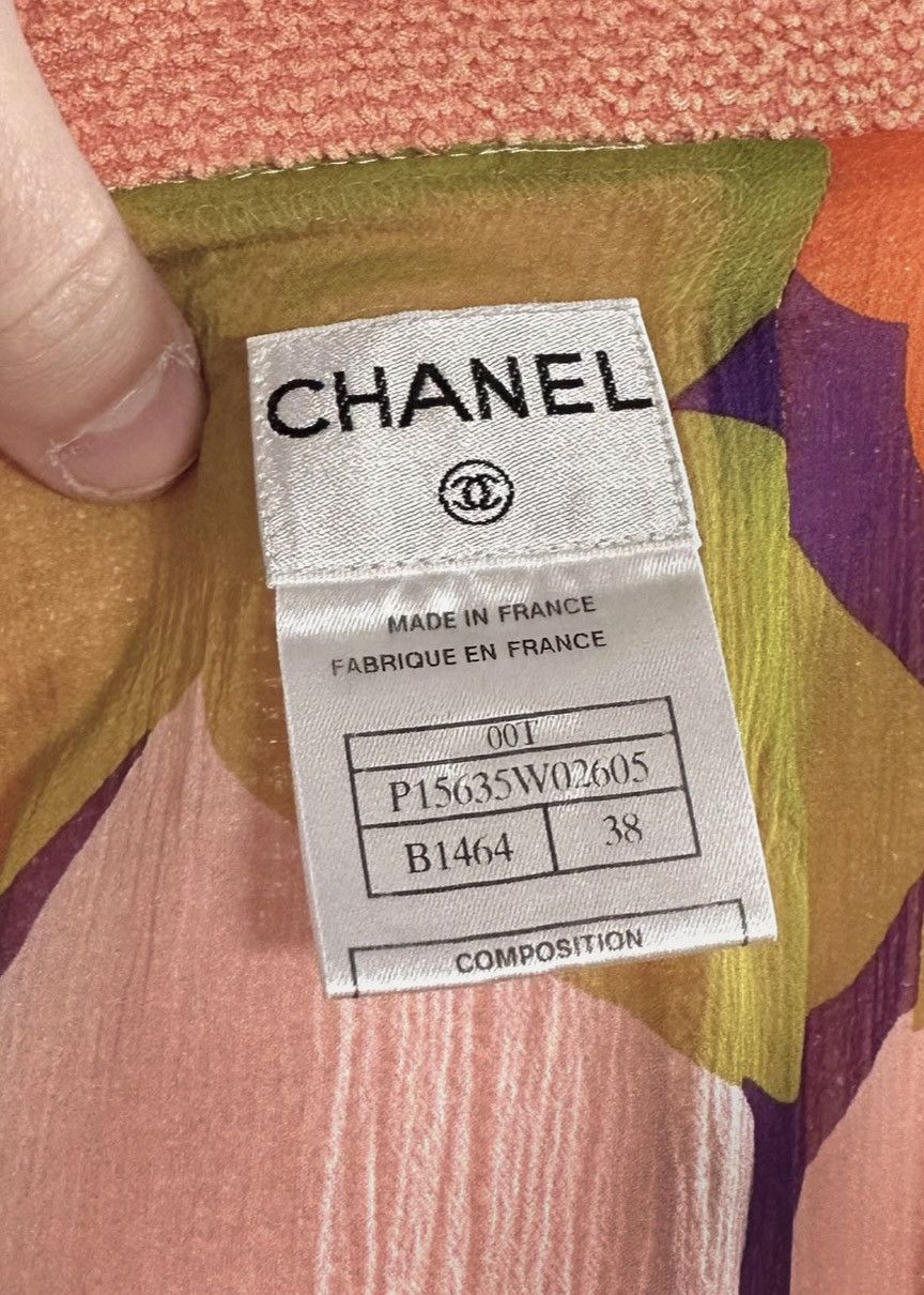 Chanel Chanel 00T Coral Chiffon Accent Tweed Skirt Size 28" / US 6 / IT 42 - 6 Thumbnail
