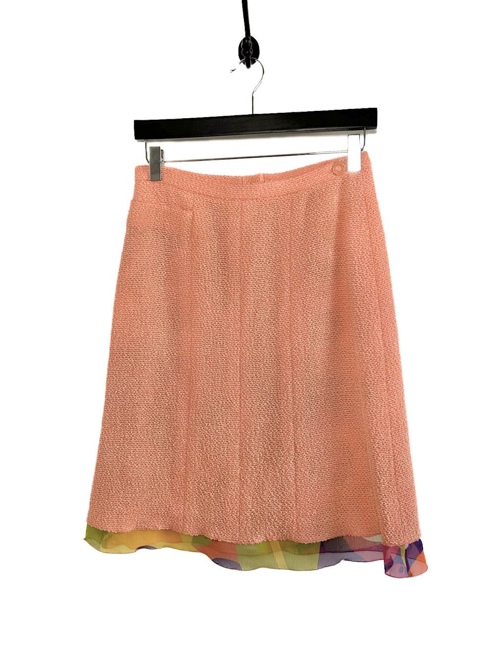 Chanel Chanel 00T Coral Chiffon Accent Tweed Skirt Size 28" / US 6 / IT 42 - 1 Thumbnail