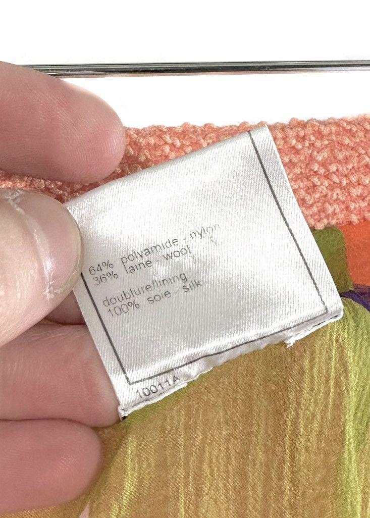 Chanel Chanel 00T Coral Chiffon Accent Tweed Skirt Size 28" / US 6 / IT 42 - 7 Thumbnail
