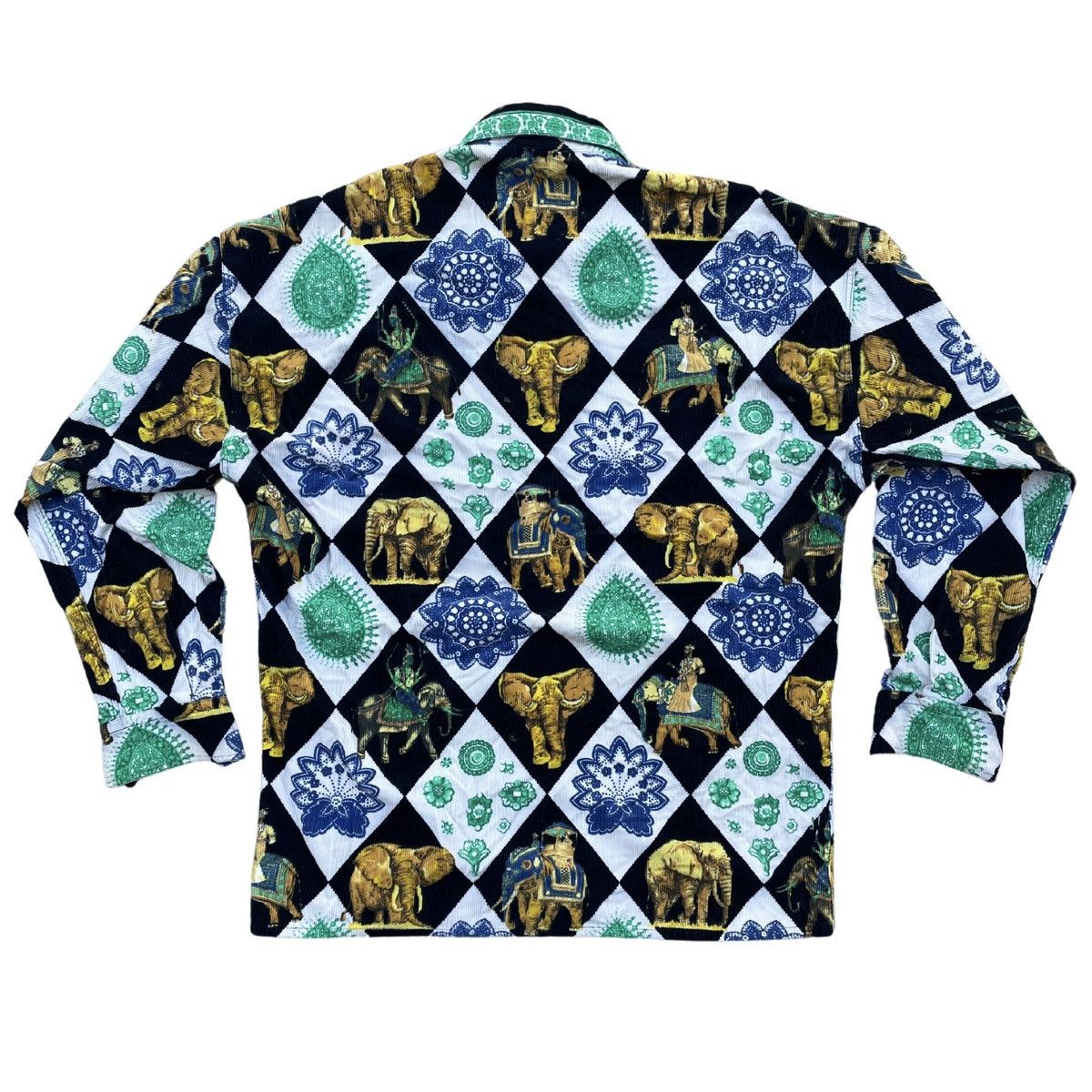 Vintage Versace Jeans Couture India Print Pattern Corduroy Shirt Size US S / EU 44-46 / 1 - 8 Thumbnail