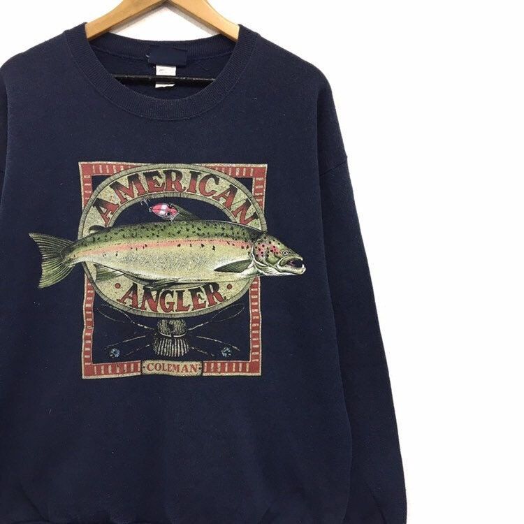 Coleman × Vintage Vintage 90s Coleman American Anglers Crewneck Sweatshirt Size US M / EU 48-50 / 2 - 4 Thumbnail