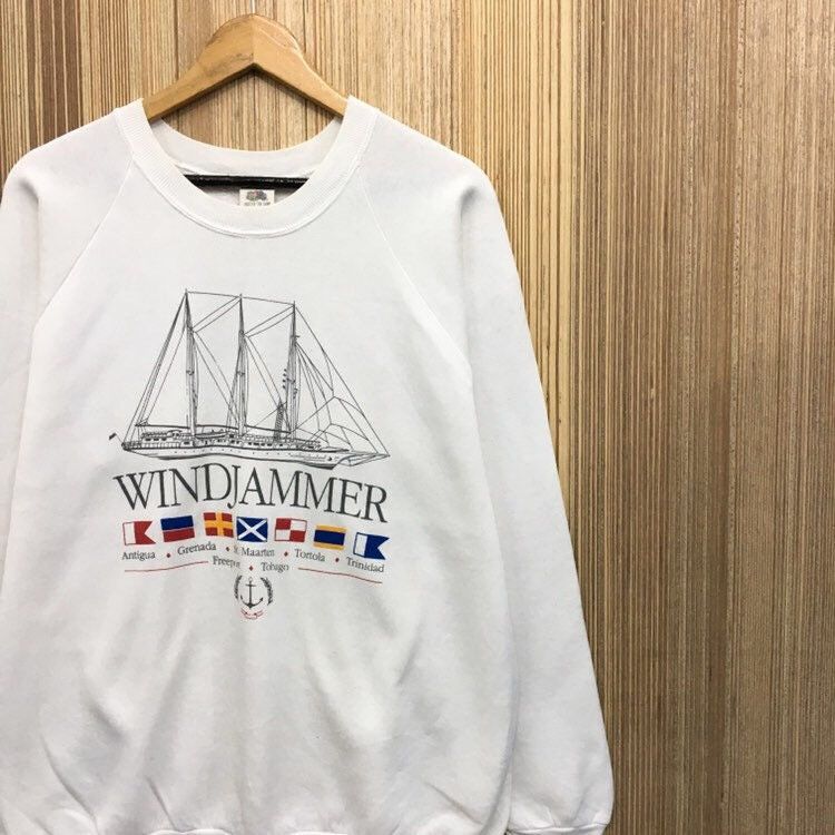 Fruit Of The Loom × Sports Specialties × Vintage Vintage 90s Fruit The Loom Windjammer Sweatshirt Size US L / EU 52-54 / 3 - 4 Thumbnail