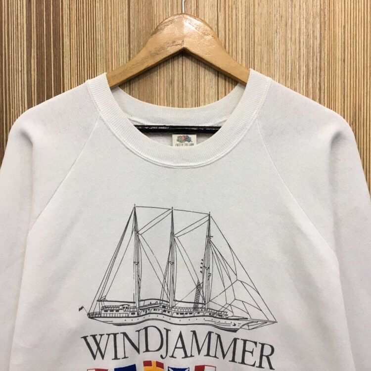 Fruit Of The Loom × Sports Specialties × Vintage Vintage 90s Fruit The Loom Windjammer Sweatshirt Size US L / EU 52-54 / 3 - 5 Thumbnail