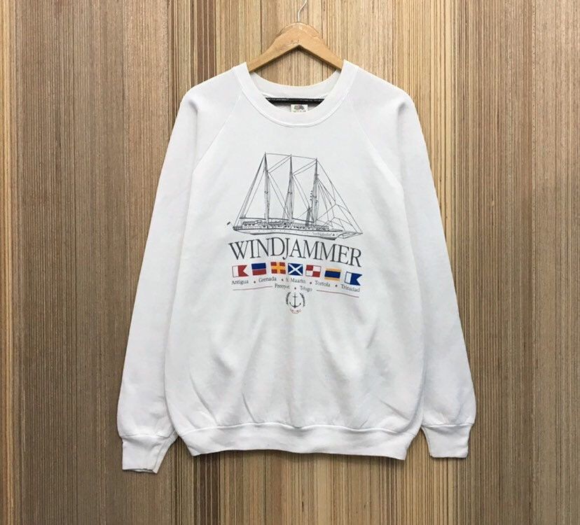 Fruit Of The Loom × Sports Specialties × Vintage Vintage 90s Fruit The Loom Windjammer Sweatshirt Size US L / EU 52-54 / 3 - 1 Thumbnail