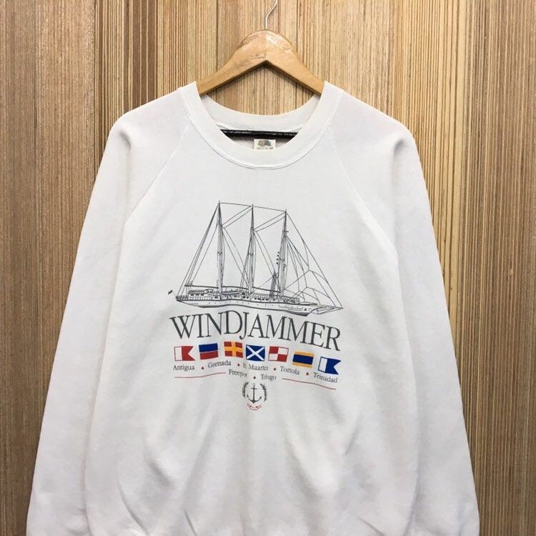 Fruit Of The Loom × Sports Specialties × Vintage Vintage 90s Fruit The Loom Windjammer Sweatshirt Size US L / EU 52-54 / 3 - 3 Thumbnail