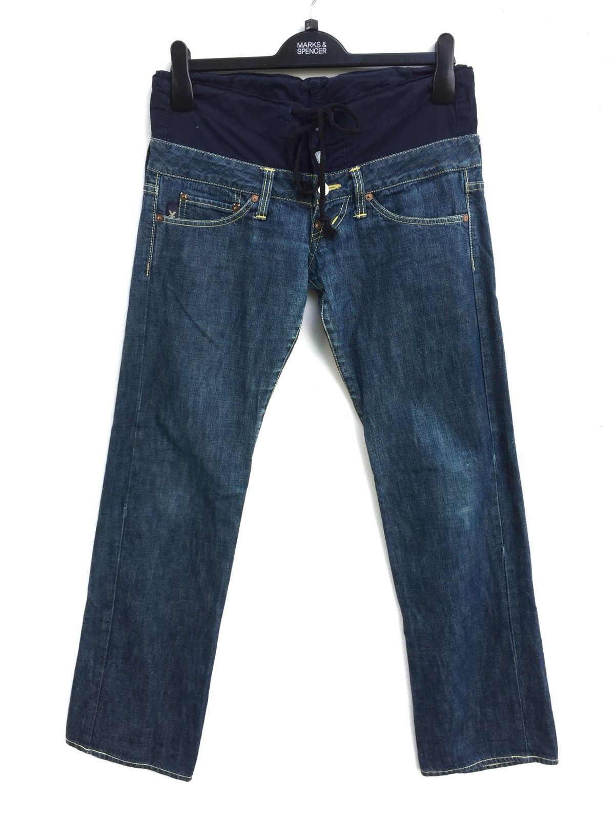 Designer × Japanese Brand Japan Brand Yen Jeans Double Waist Drawstring Size US 28 / EU 44 - 1 Thumbnail