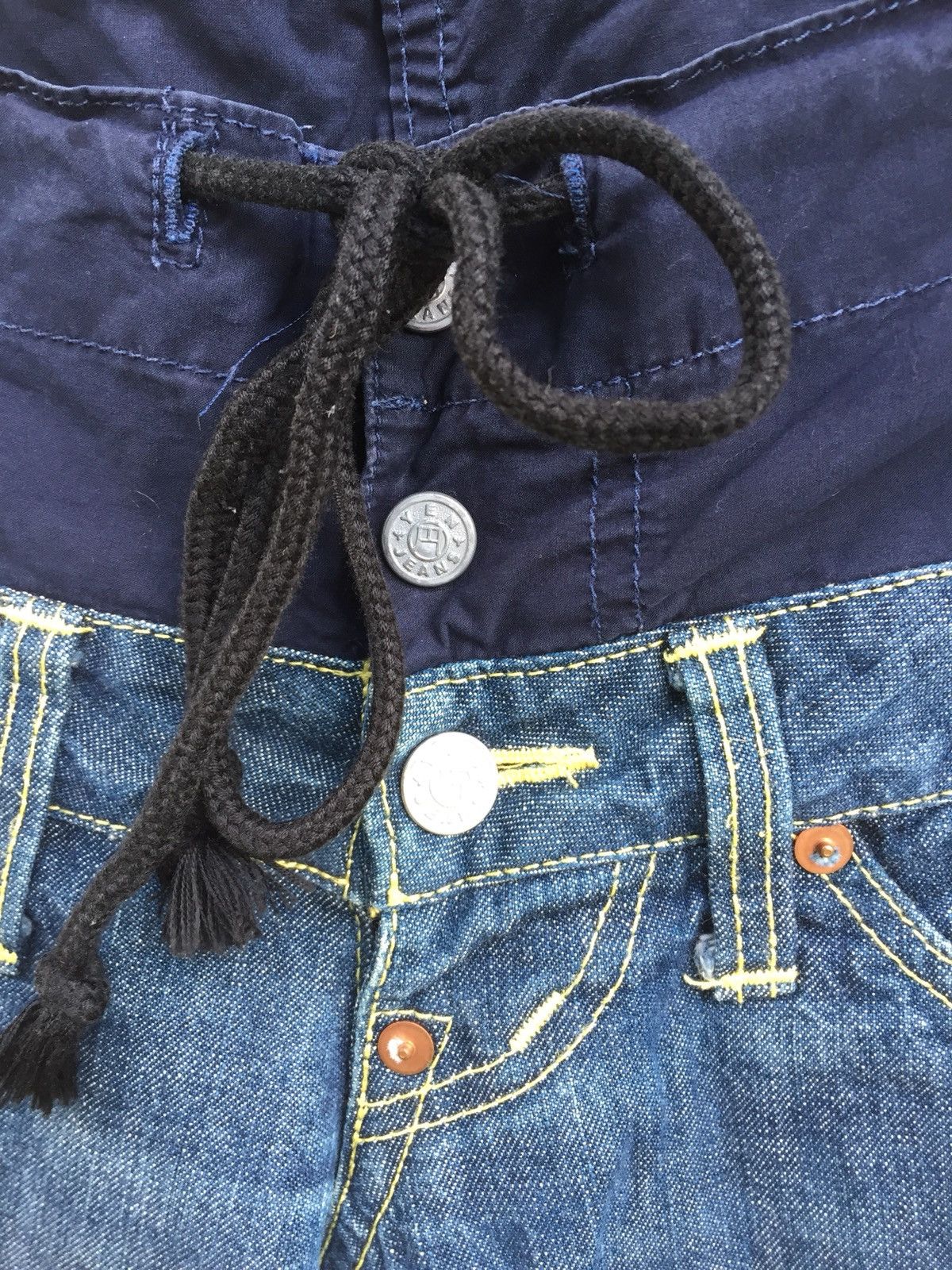 Designer × Japanese Brand Japan Brand Yen Jeans Double Waist Drawstring Size US 28 / EU 44 - 8 Thumbnail