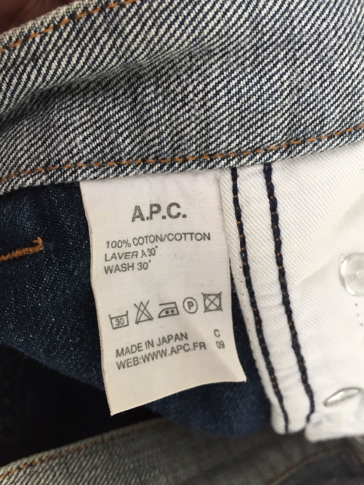 A.P.C. × Designer A.P.C Rue De Fleurus Paris REVERSE Denim Jeans Size US 29 - 8 Thumbnail