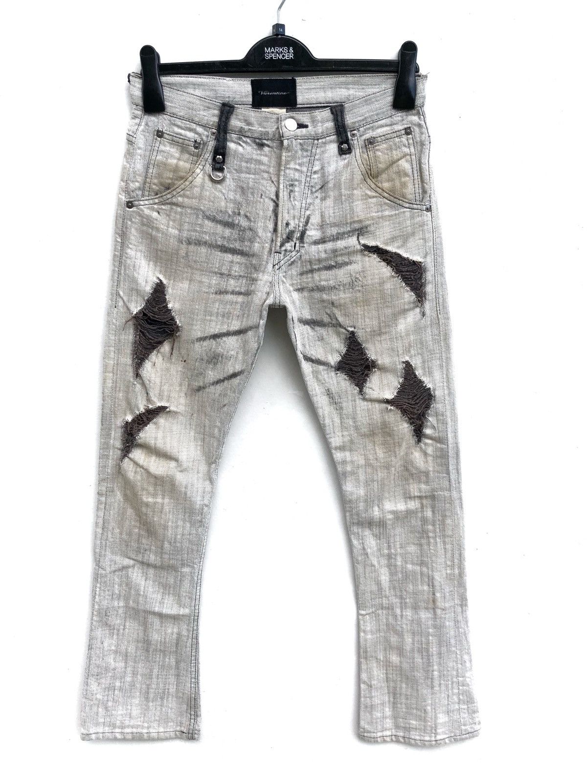 If Six Was Nine × Japanese Brand × Number (N)ine Japanese Brand Valentine Distressed Ripped Jeans Size US 28 / EU 44 - 2 Thumbnail