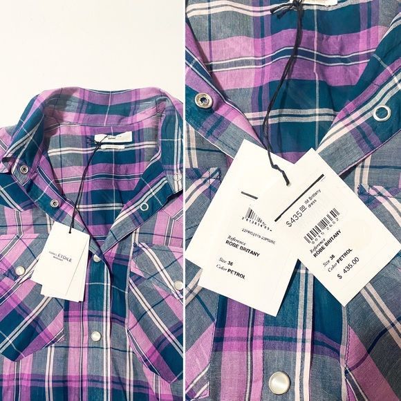 Isabel Marant Etoile NWT, Isabel Marant Etoile Britany checked cotton shirt dress Size XS / US 0-2 / IT 36-38 - 11 Thumbnail