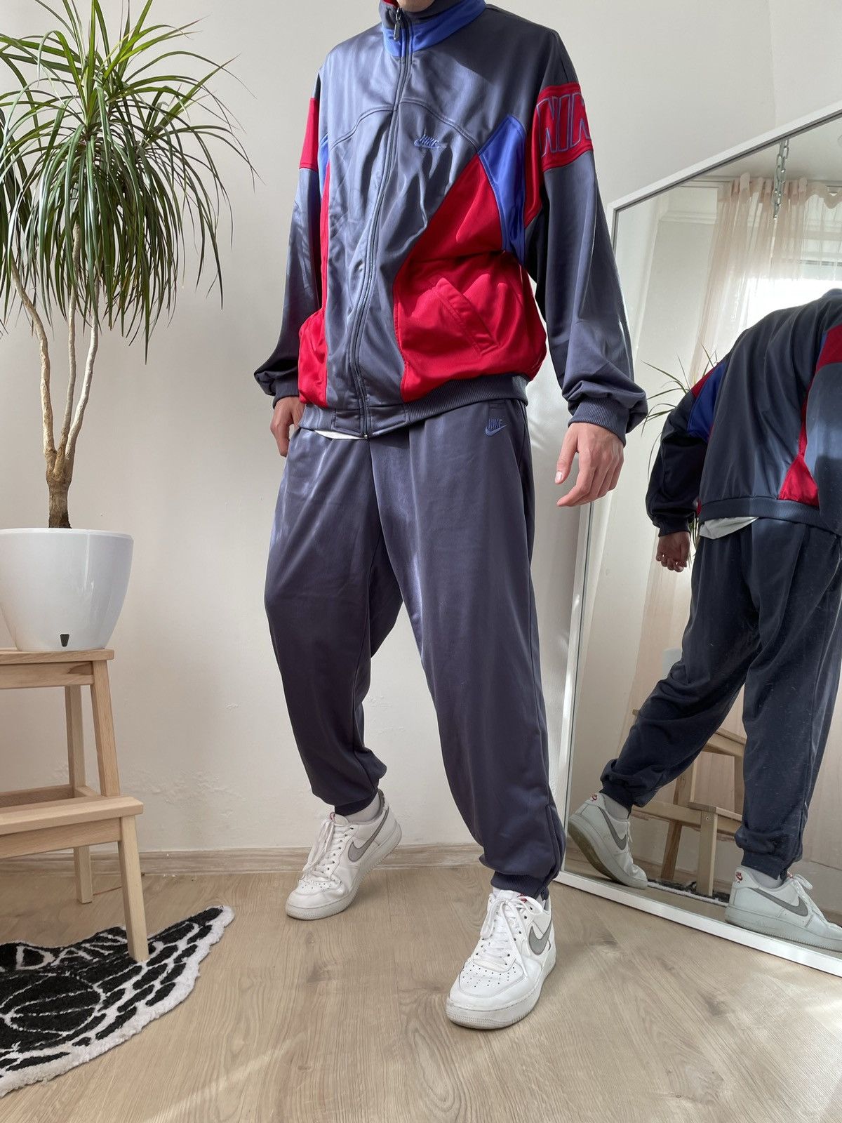 Nike × Vintage Vintage Nike suit track pants zip up hoodie 90s Size US XL / EU 56 / 4 - 4 Thumbnail