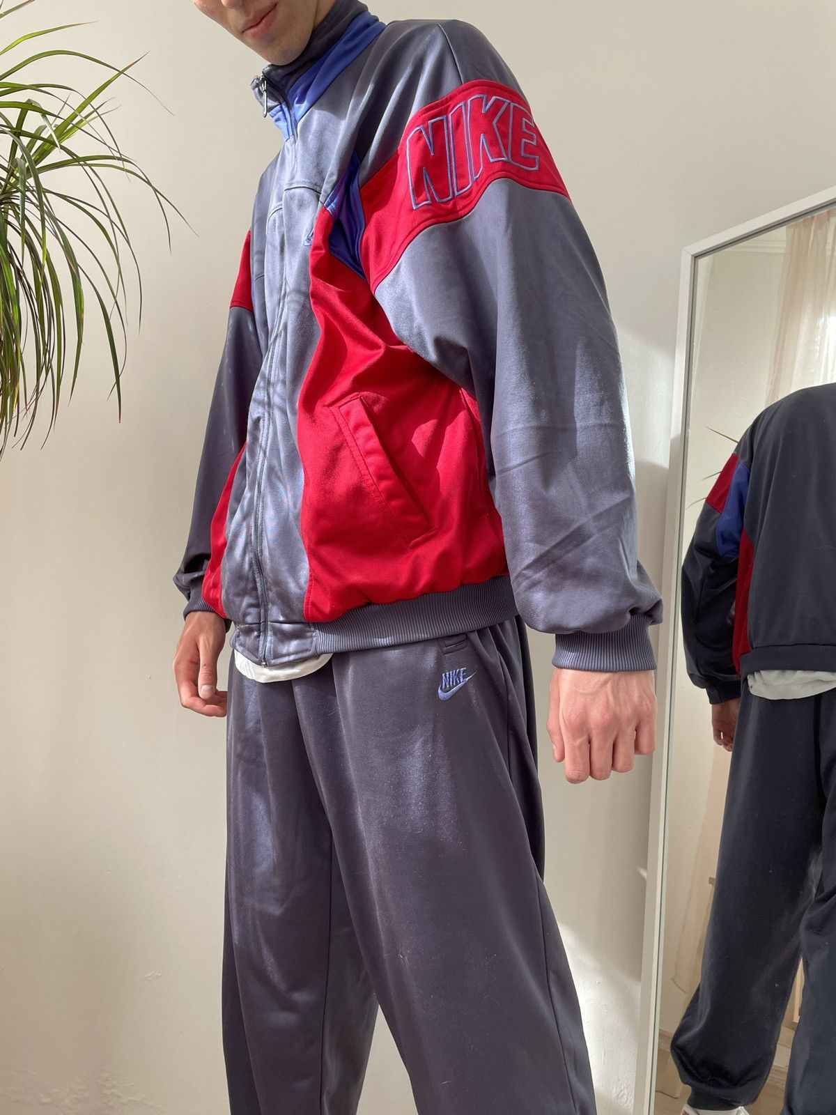 Nike × Vintage Vintage Nike suit track pants zip up hoodie 90s Size US XL / EU 56 / 4 - 5 Thumbnail