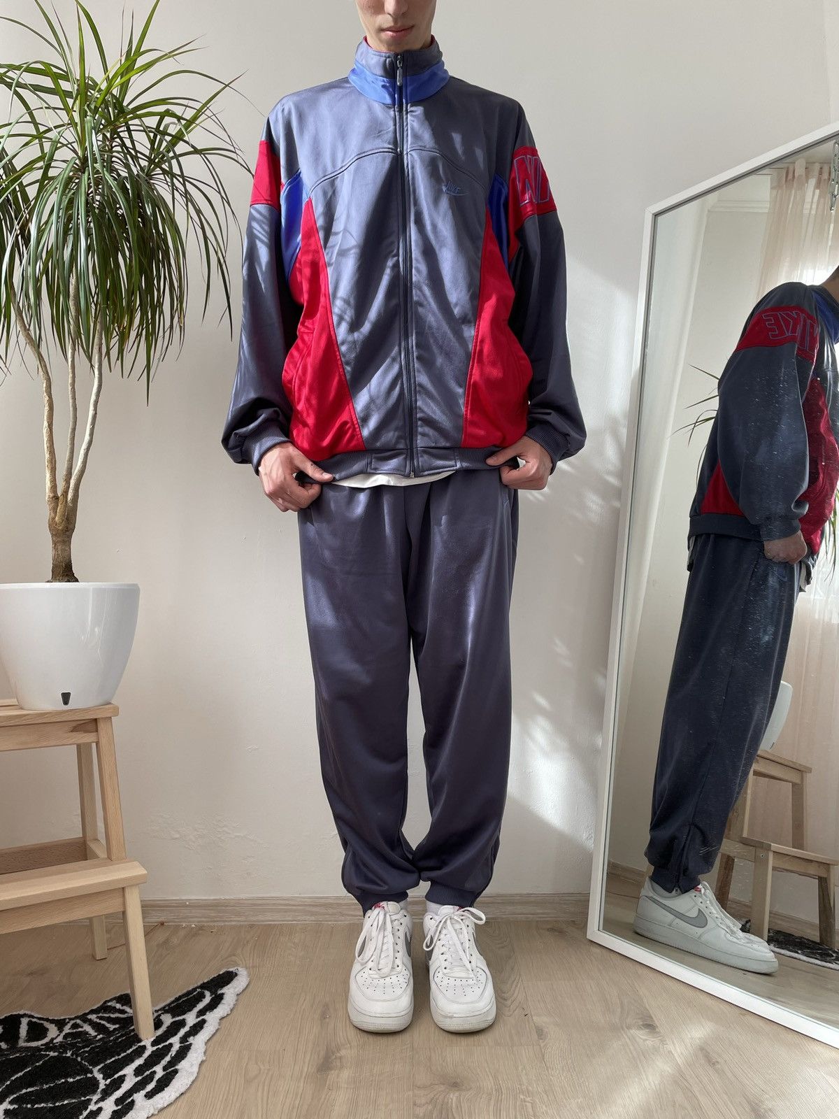 Nike × Vintage Vintage Nike suit track pants zip up hoodie 90s Size US XL / EU 56 / 4 - 3 Thumbnail