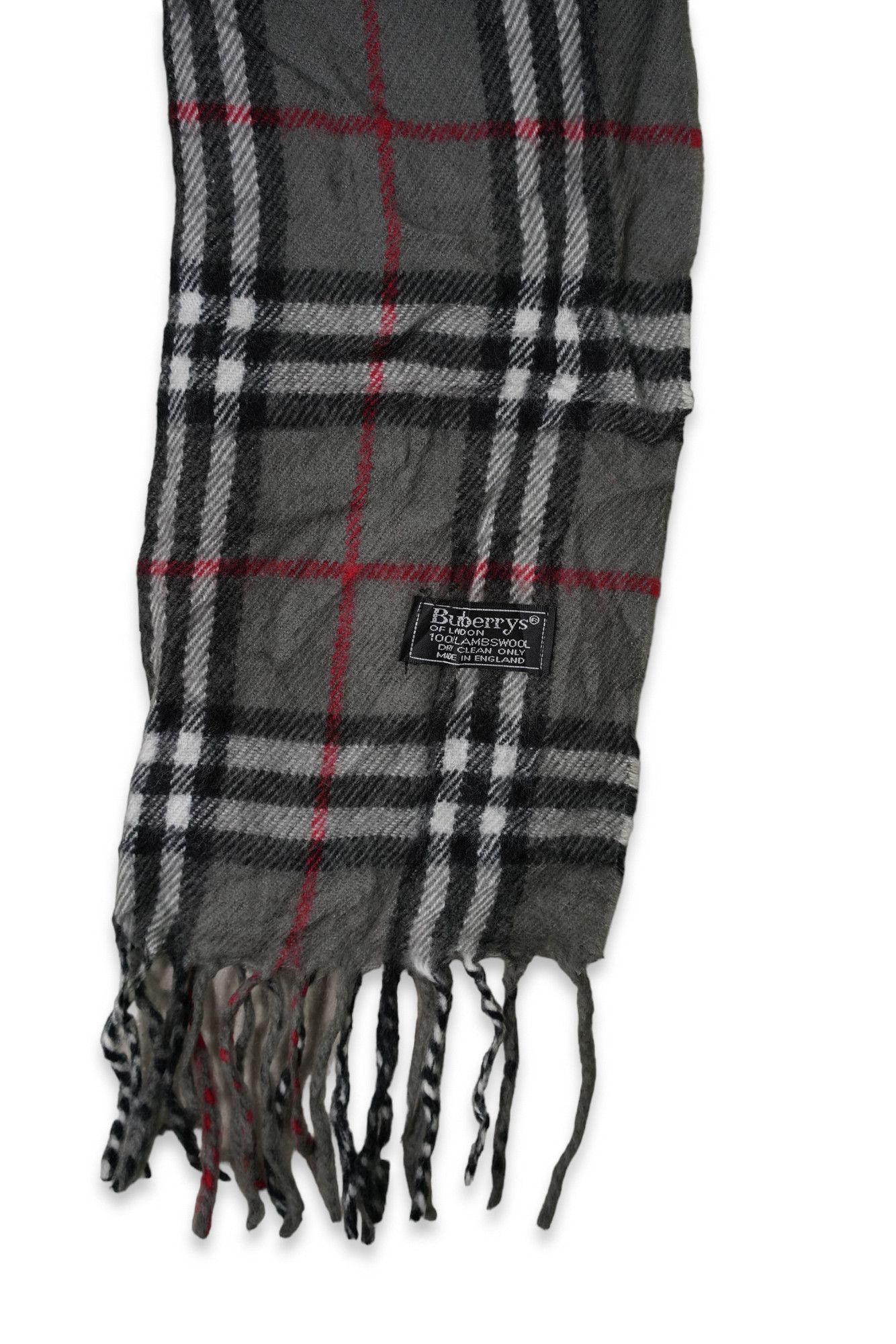 Burberry × Vintage Vintage Burberrys Check 100% Lambswool Neckwear, England Size ONE SIZE - 2 Thumbnail