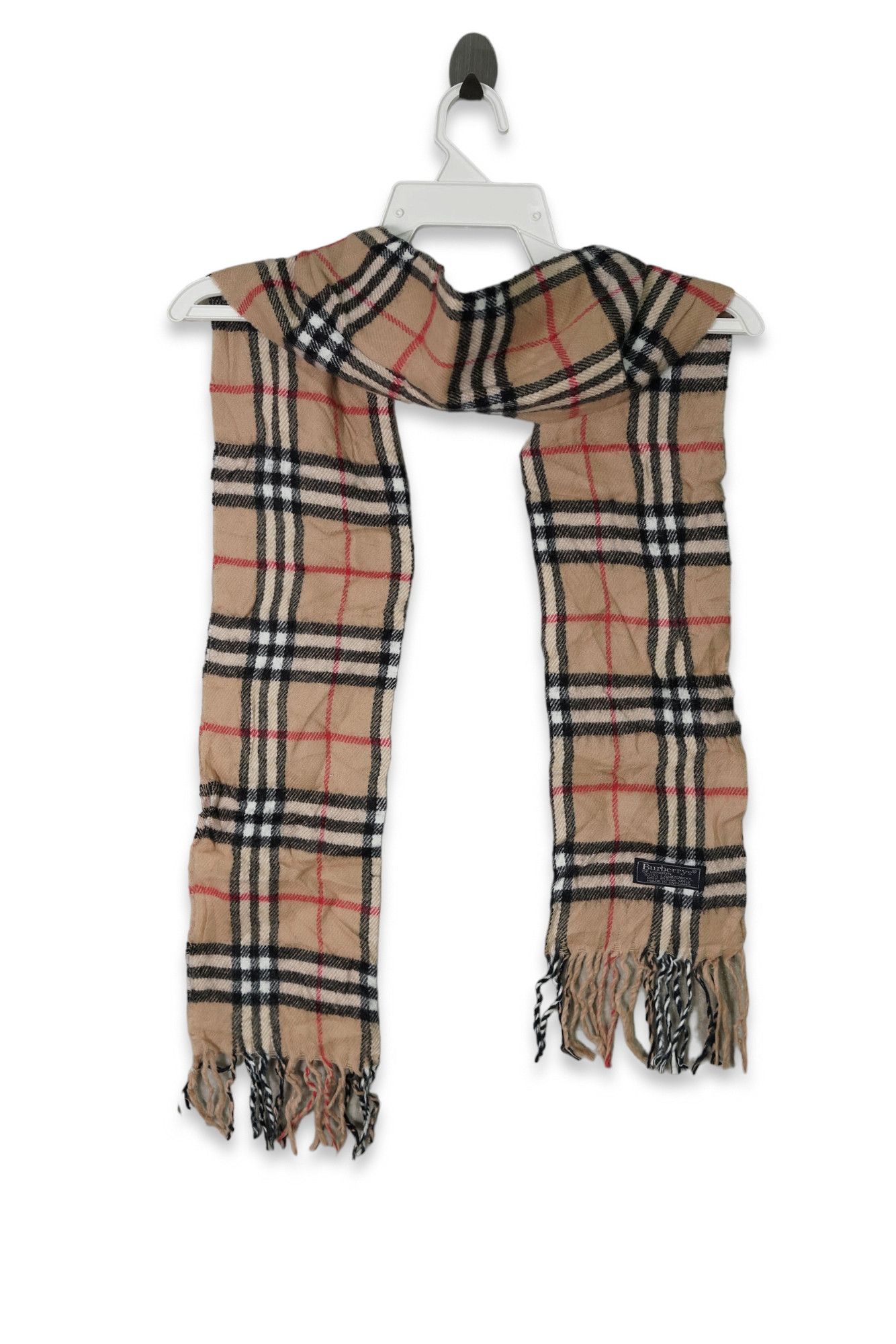 Burberry × Vintage Vintage Burberrys NovaCheck 100% Lambswool Neckwear, England Size ONE SIZE - 1 Thumbnail