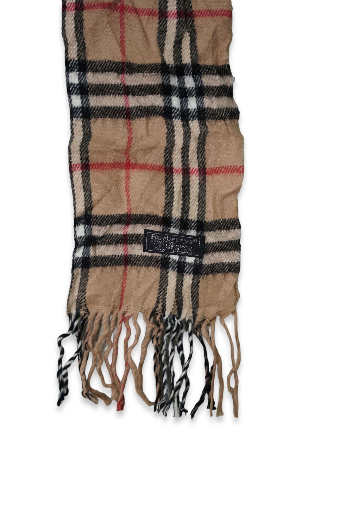 Burberry × Vintage Vintage Burberrys NovaCheck 100% Lambswool Neckwear, England Size ONE SIZE - 2 Thumbnail