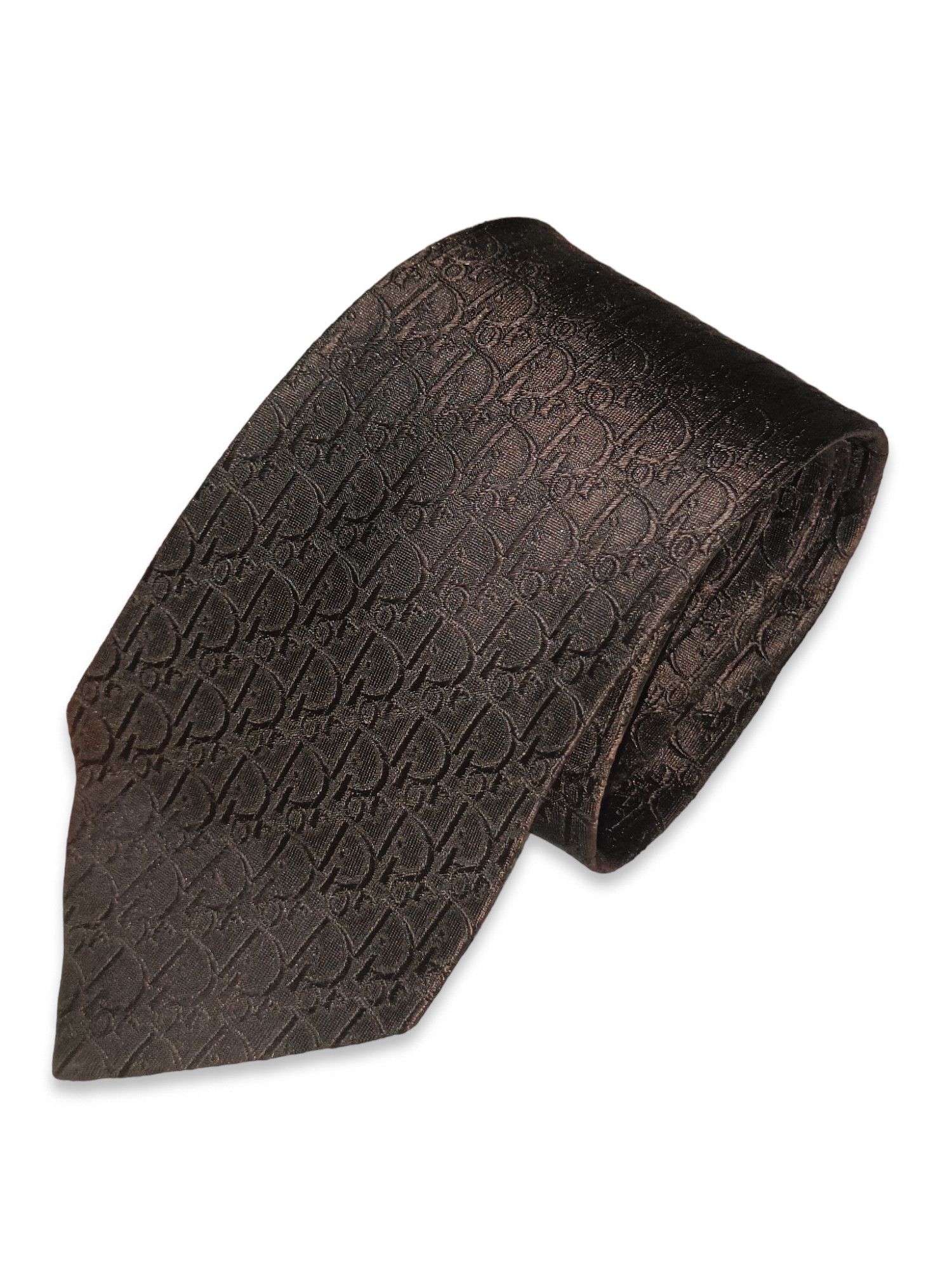 Christian Dior Monsieur Christian Dior Monsieur Monogram Brown Tie Size ONE SIZE - 1 Thumbnail