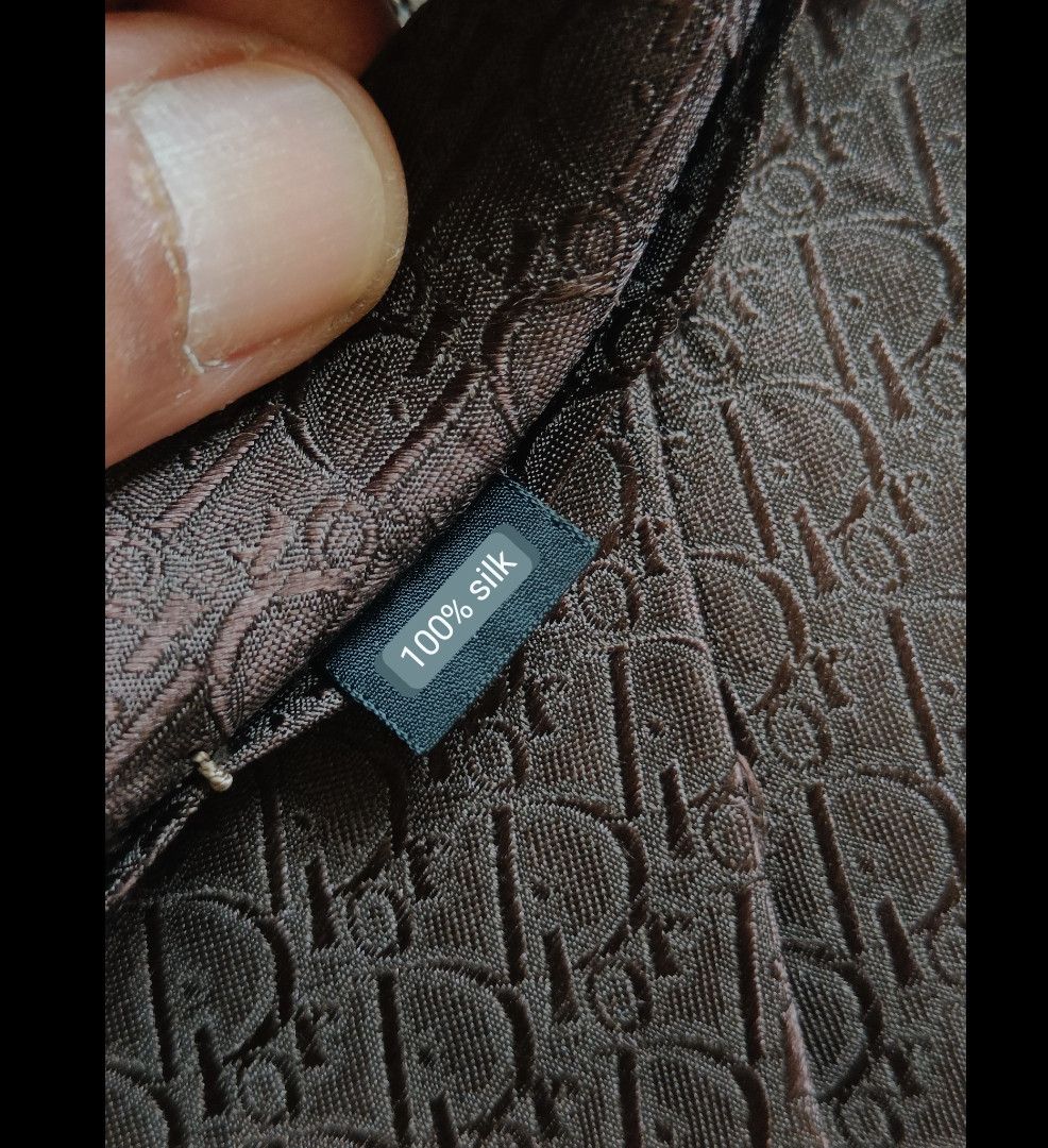 Christian Dior Monsieur Christian Dior Monsieur Monogram Brown Tie Size ONE SIZE - 4 Thumbnail