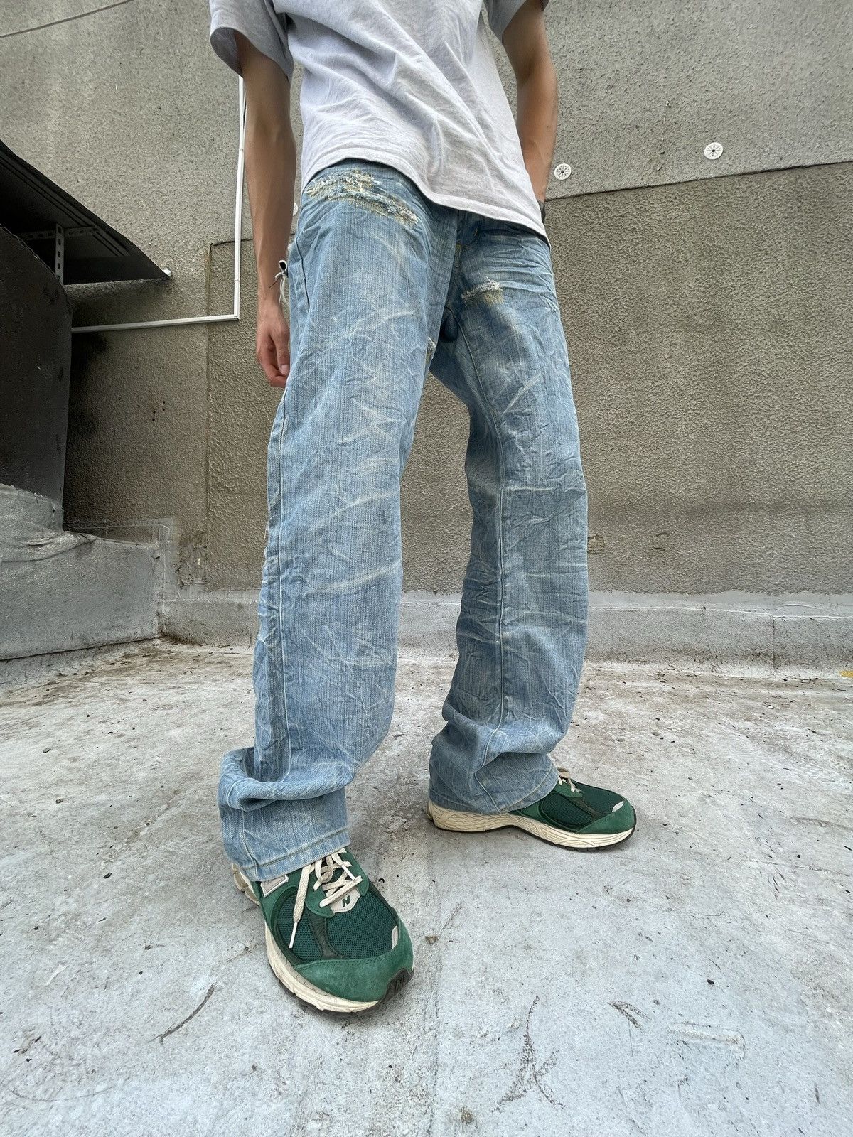 Japanese Brand × Jet Lag × Vintage BNWT Vintage Japanese Brand jet lag distressed jeans Size US 34 / EU 50 - 1 Thumbnail