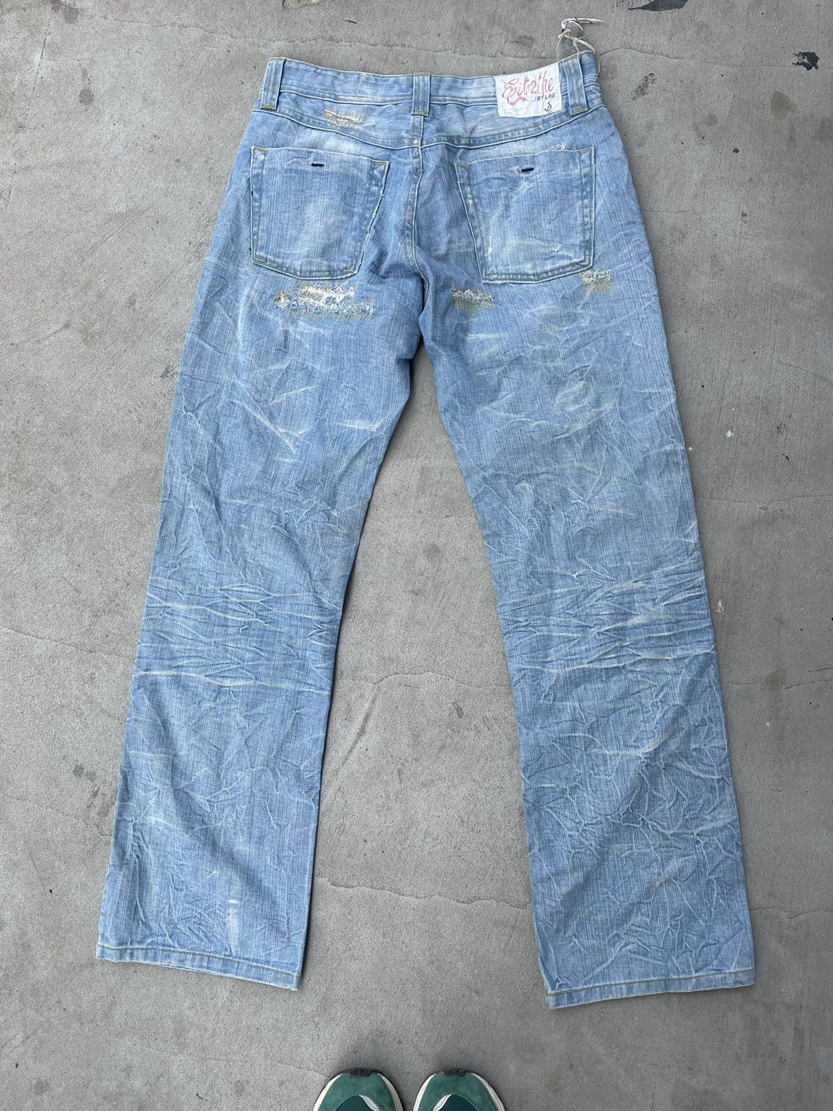Japanese Brand × Jet Lag × Vintage BNWT Vintage Japanese Brand jet lag distressed jeans Size US 34 / EU 50 - 10 Thumbnail