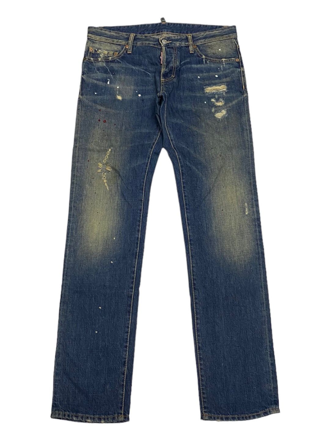 image of Made In Italy Distressed Denim Pants Design in Blue, Men's (Size 35)