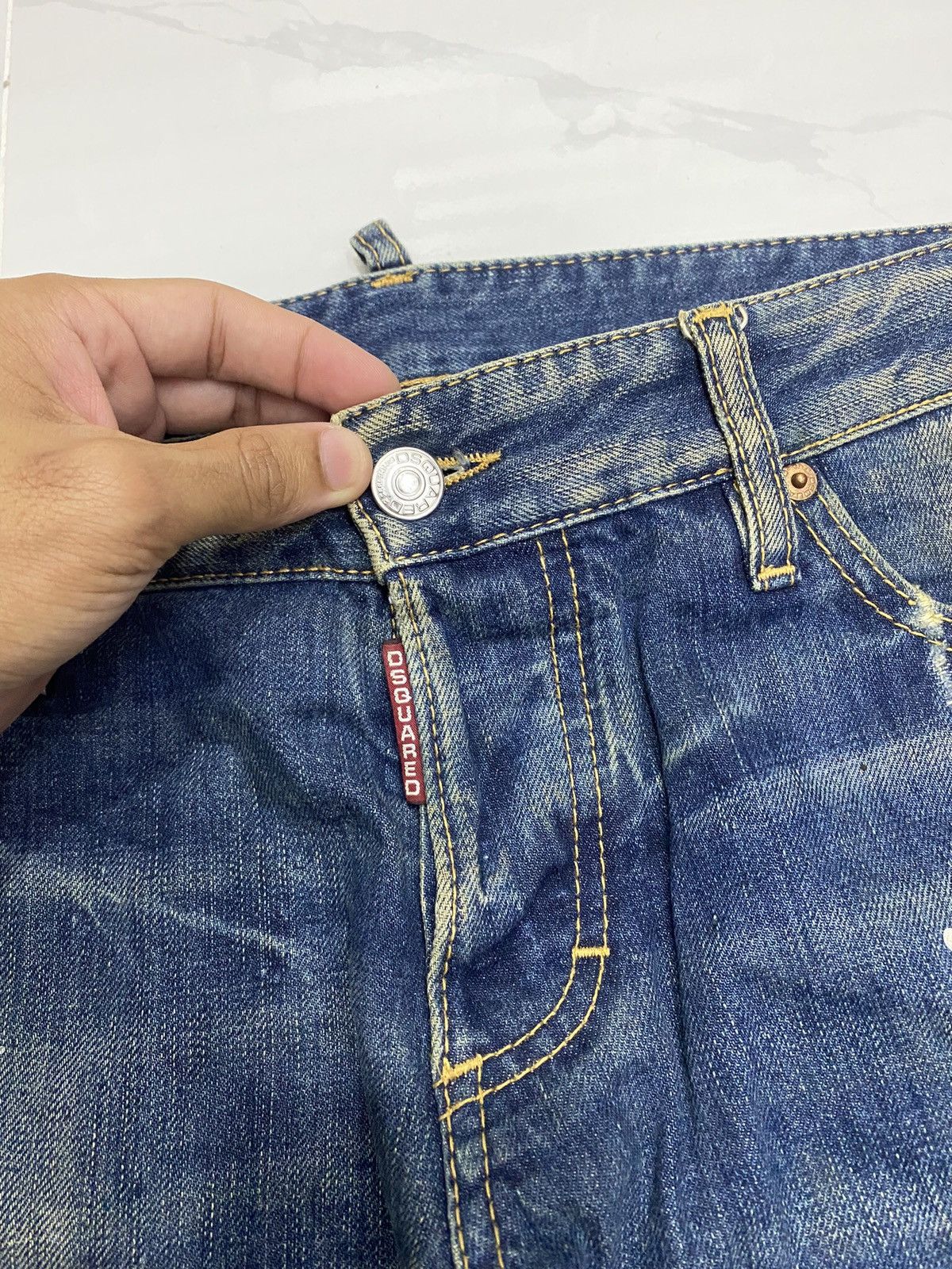 Dsquared2 DSQUARED2 MADE IN ITALY DISTRESSED DENIM PANTS RARE DESIGN Size US 35 - 11 Thumbnail