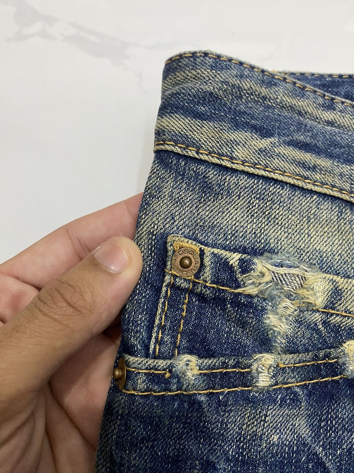 Dsquared2 DSQUARED2 MADE IN ITALY DISTRESSED DENIM PANTS RARE DESIGN Size US 35 - 16 Thumbnail
