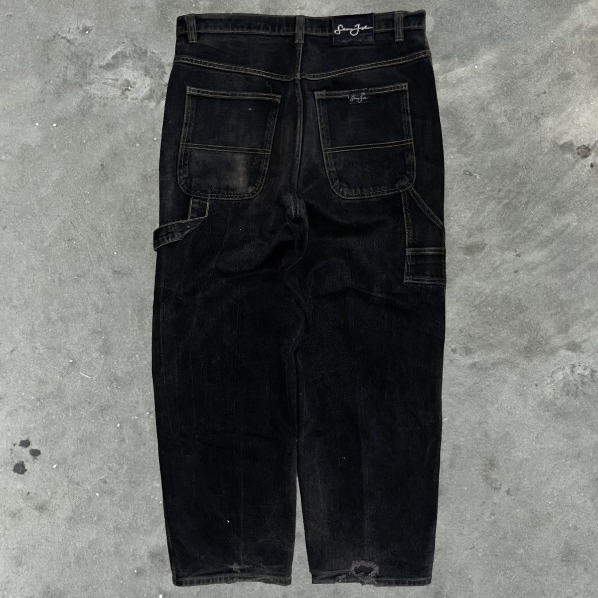 Sean John Y2K Baggy Carpenter Jeans Sean John Black Denim 38x30 | Grailed