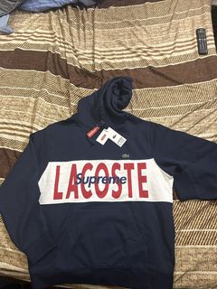 Lacoste Supreme Logo Panel Hoodie | Grailed