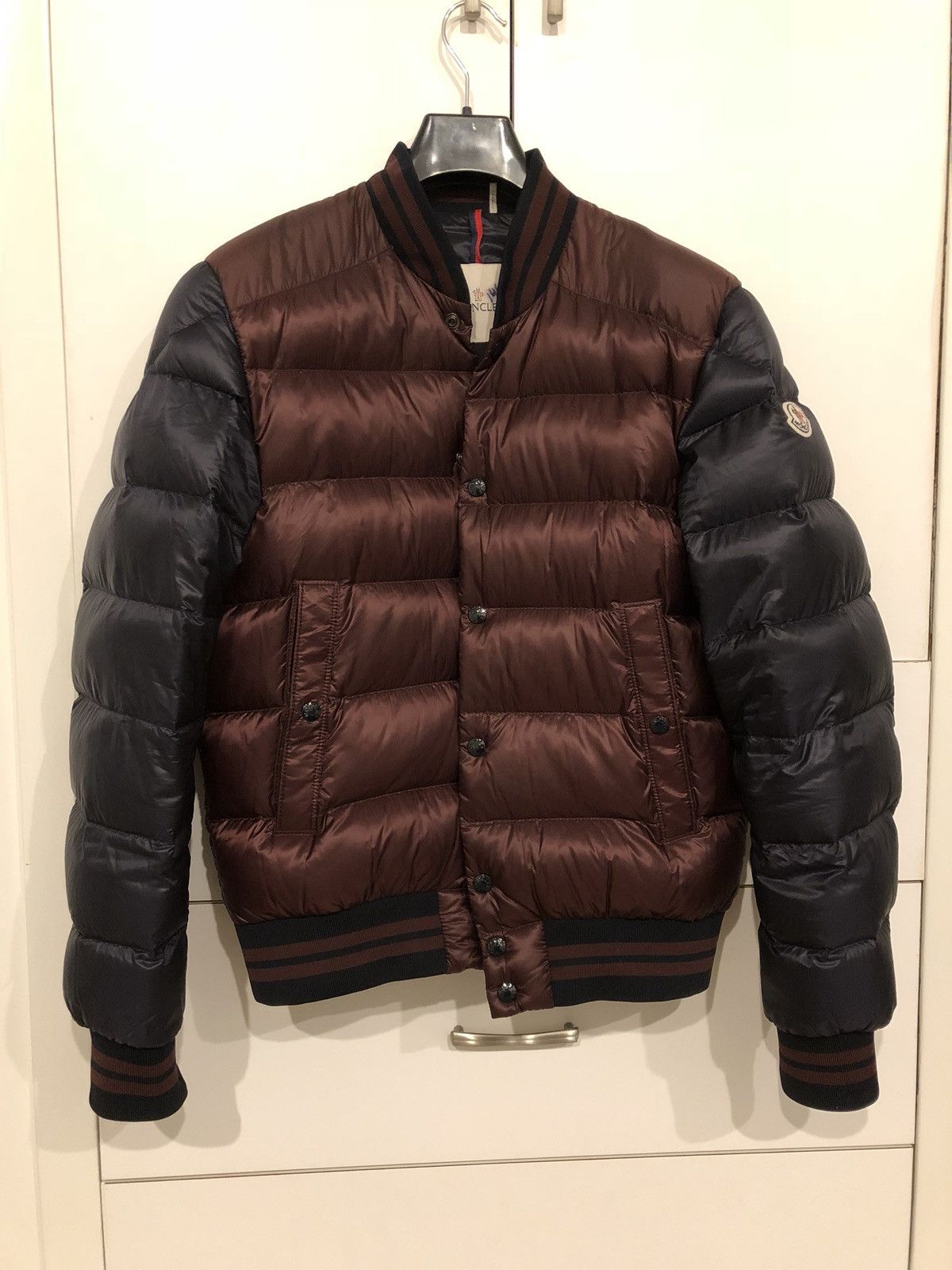 Moncler MONCLER Bradford Quilted Down Varsity Blue Red Jacket Size 3 Large Grailed