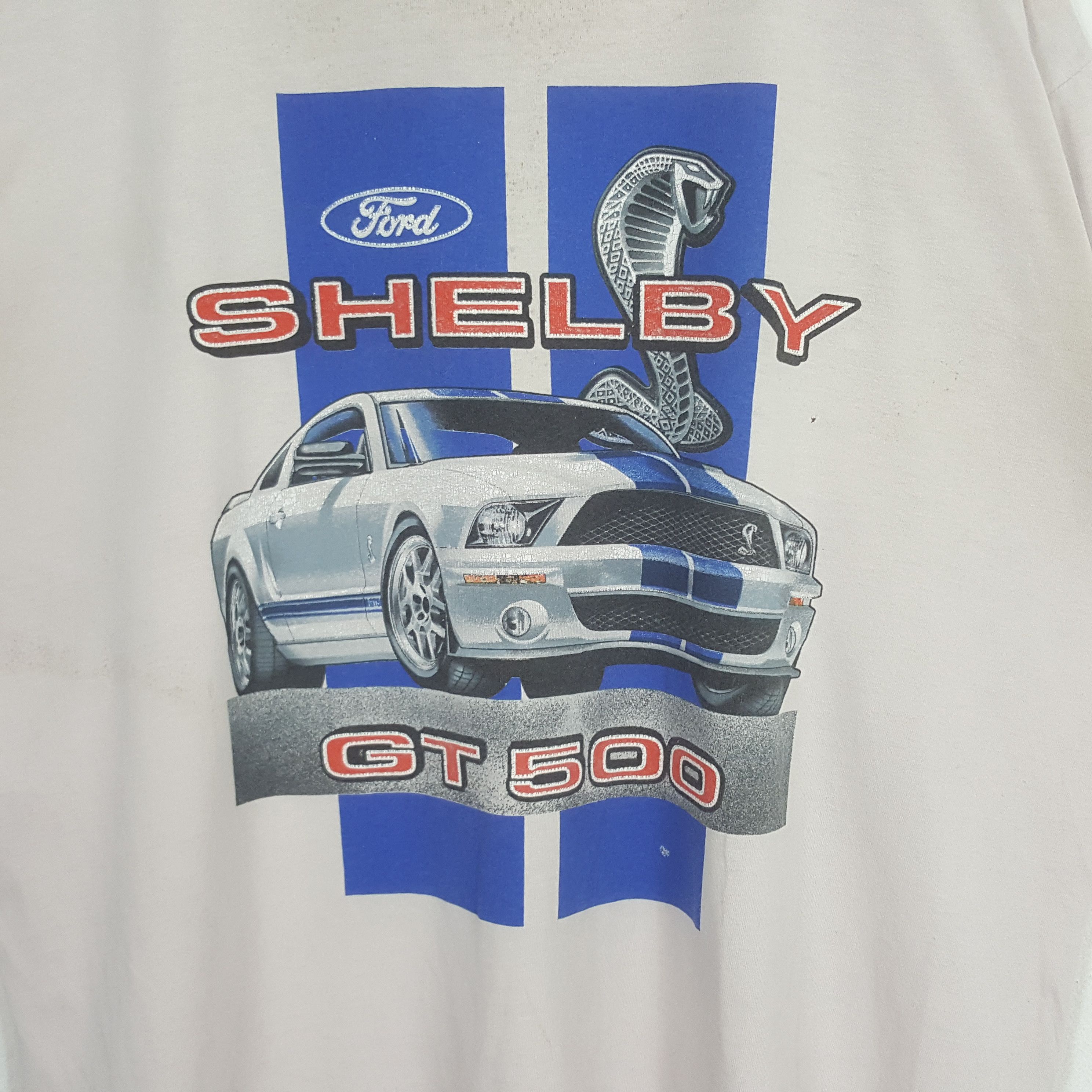 T-shirt Homme Style3 GT500 Motif Bleu Vintage - 100% Coton Certifié Öko-Tex - Coupe Régulière