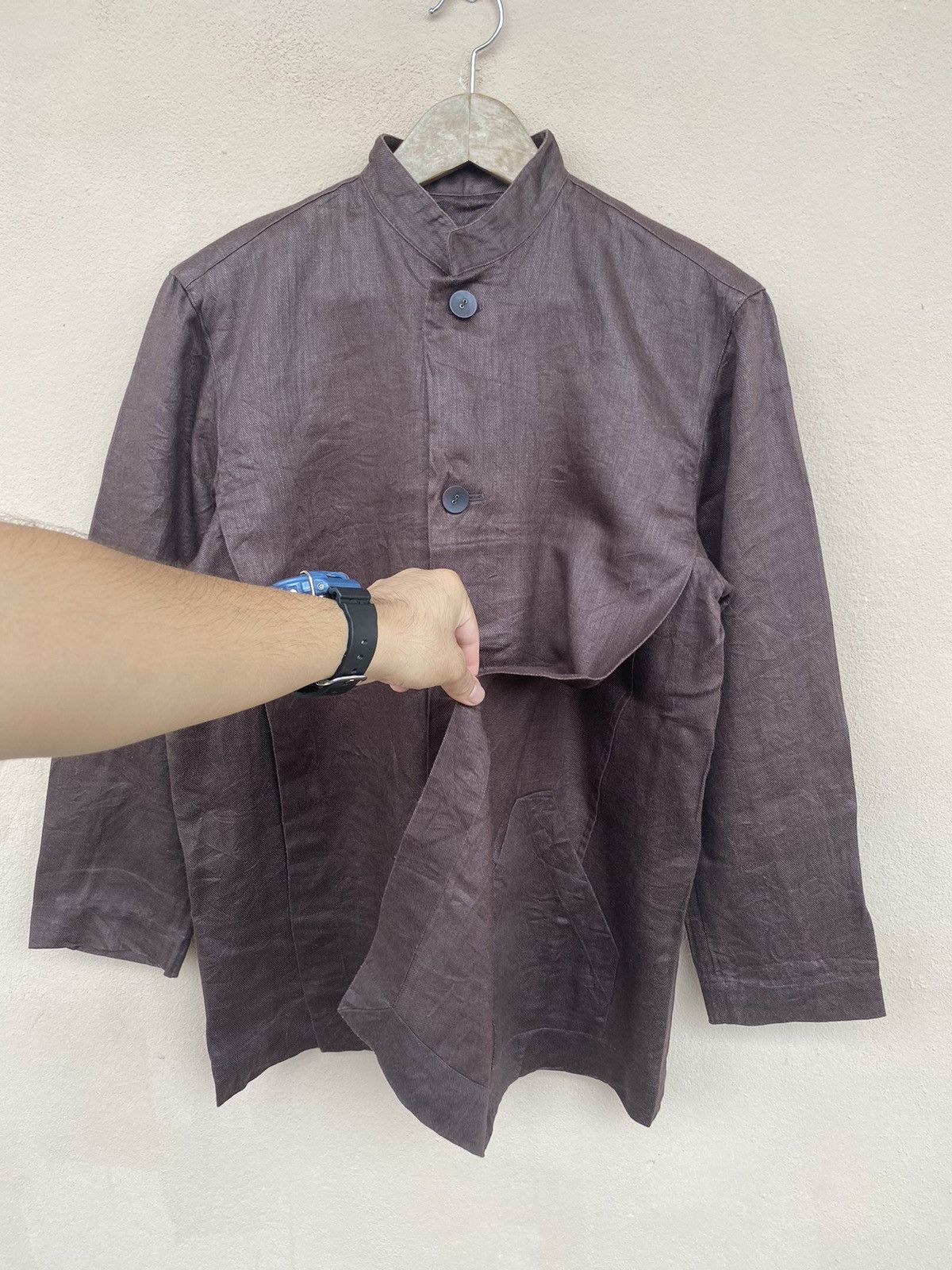 Designer × Issey Miyake × Japanese Brand Issey Miyake Plantation Embroidery Linen Jacket Men Size US M / EU 48-50 / 2 - 3 Thumbnail