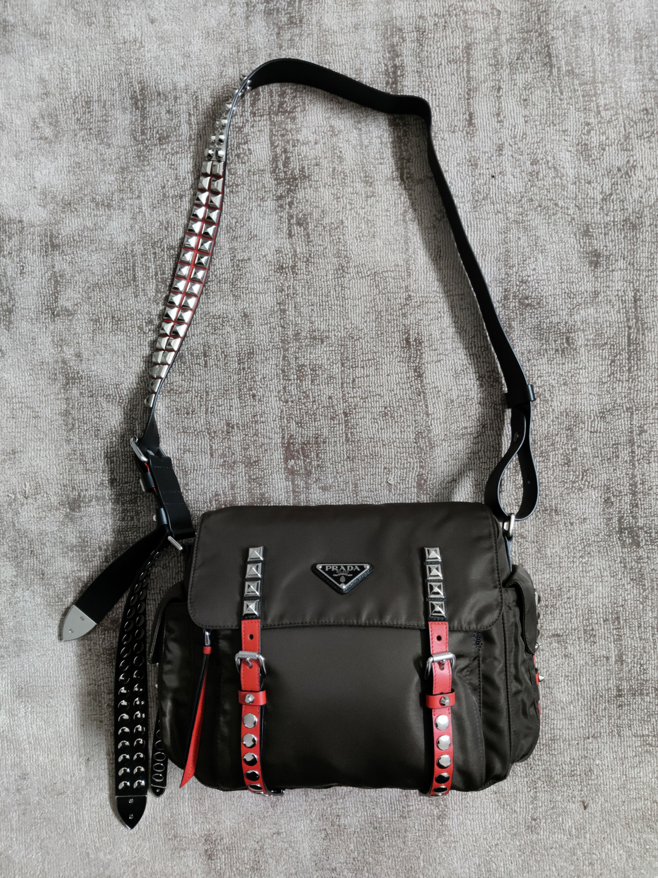 Prada Studded Idol Shoulder Bag