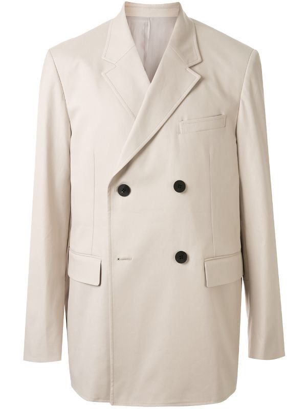 Wooyoungmi NEW SS20 sz52 Beige Double Breasted Cotton Blazer Jacket Size US L / EU 52-54 / 3 - 3 Thumbnail