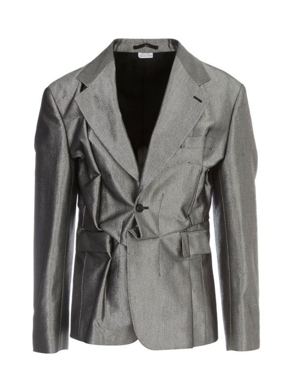 Comme des Garcons Homme Plus NEW M Metallic Silver Deconstructed Folds Blazer Jacket Size US M / EU 48-50 / 2 - 3 Thumbnail