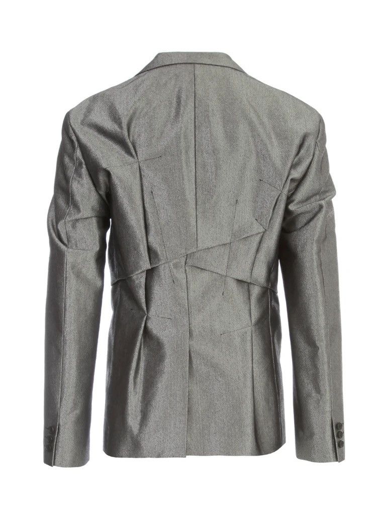 Comme des Garcons Homme Plus NEW M Metallic Silver Deconstructed Folds Blazer Jacket Size US M / EU 48-50 / 2 - 4 Thumbnail