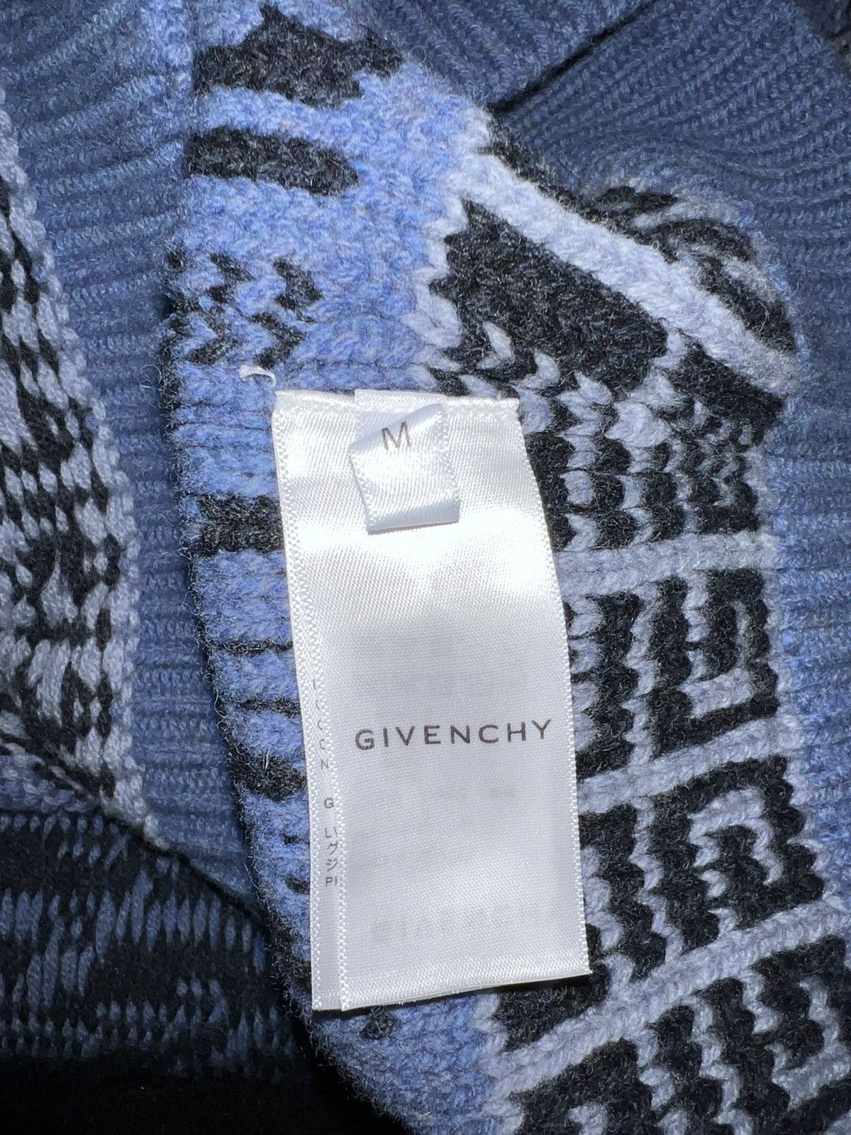 Givenchy NEW $2.2K M Chito Wool Patchwork Ribbed Blue Knit Sweater Size US M / EU 48-50 / 2 - 5 Thumbnail