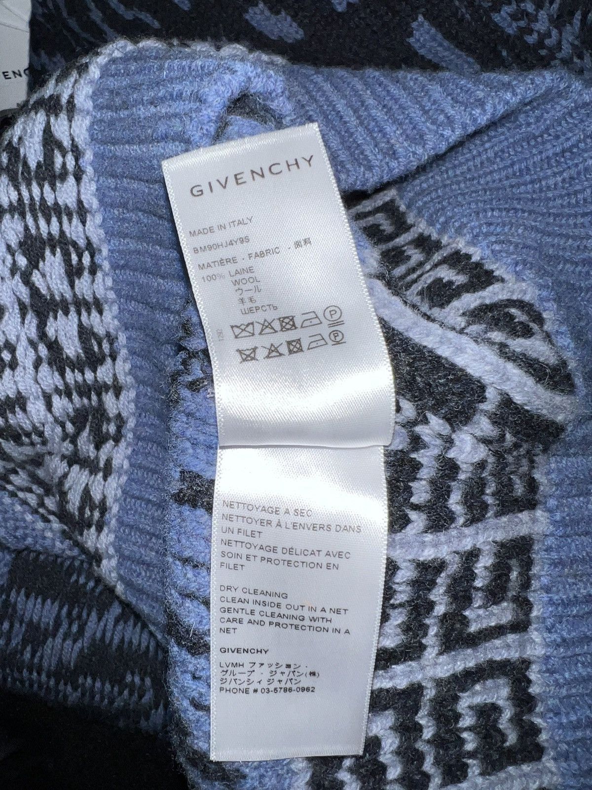 Givenchy NEW $2.2K M Chito Wool Patchwork Ribbed Blue Knit Sweater Size US M / EU 48-50 / 2 - 6 Thumbnail