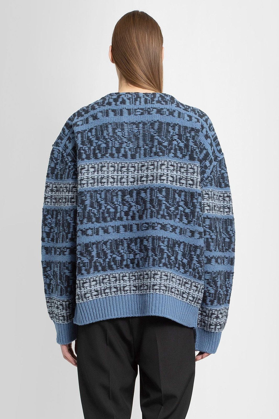 Givenchy NEW $2.2K M Chito Wool Patchwork Ribbed Blue Knit Sweater Size US M / EU 48-50 / 2 - 3 Thumbnail