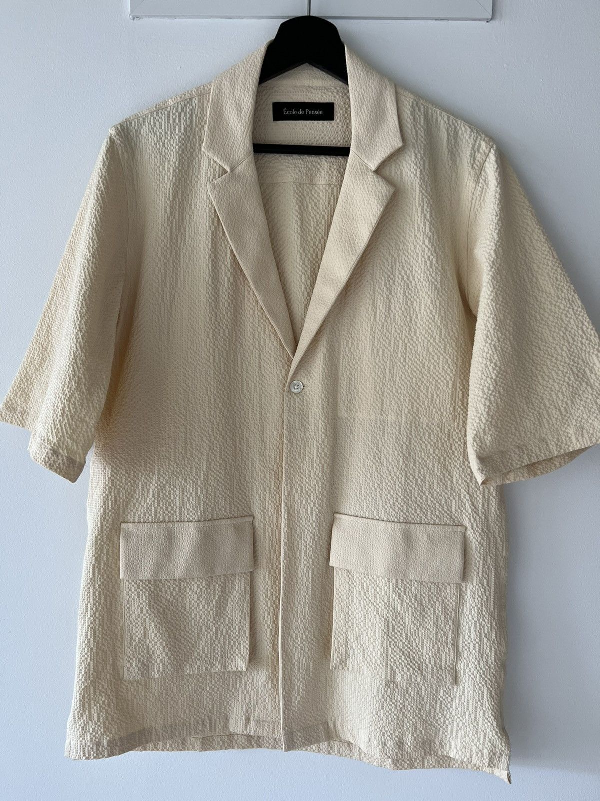 Other Ecole de Pensée Seersucker Lab Oversized Pockets Ivory Shirt Size US M / EU 48-50 / 2 - 7 Thumbnail