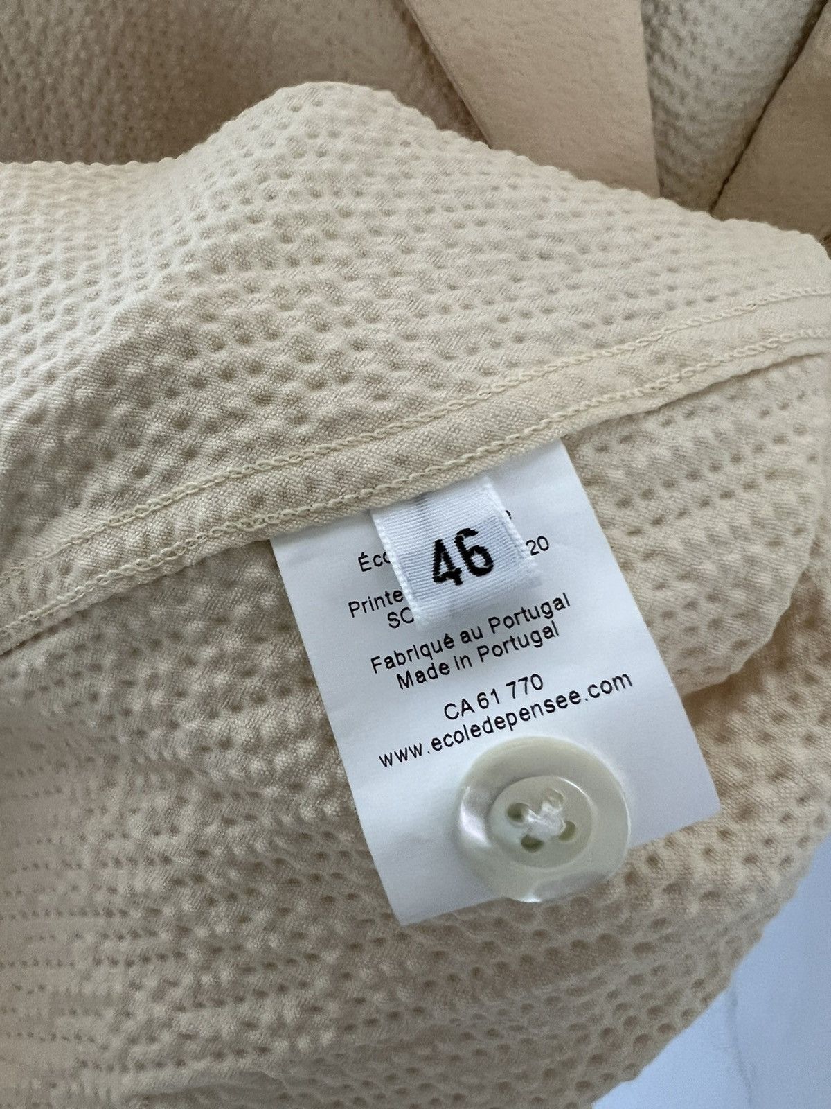 Other Ecole de Pensée Seersucker Lab Oversized Pockets Ivory Shirt Size US M / EU 48-50 / 2 - 6 Thumbnail