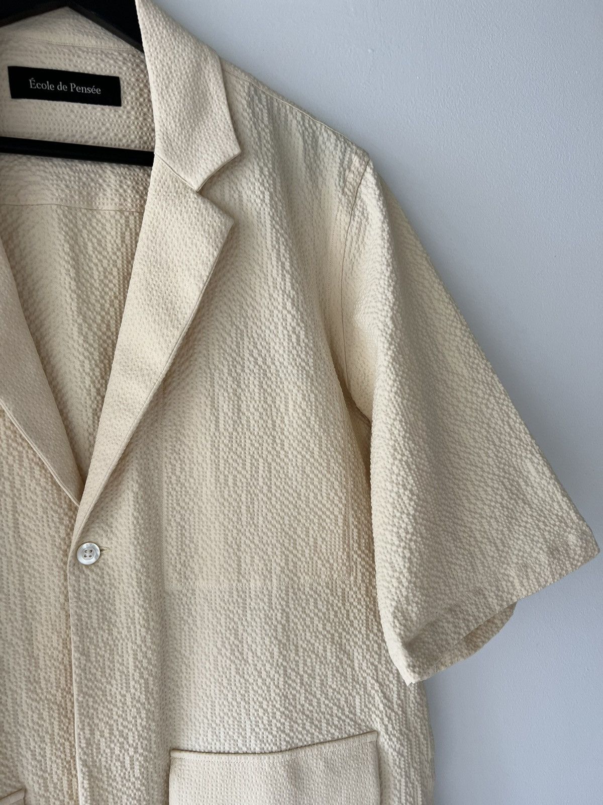 Other Ecole de Pensée Seersucker Lab Oversized Pockets Ivory Shirt Size US M / EU 48-50 / 2 - 9 Thumbnail