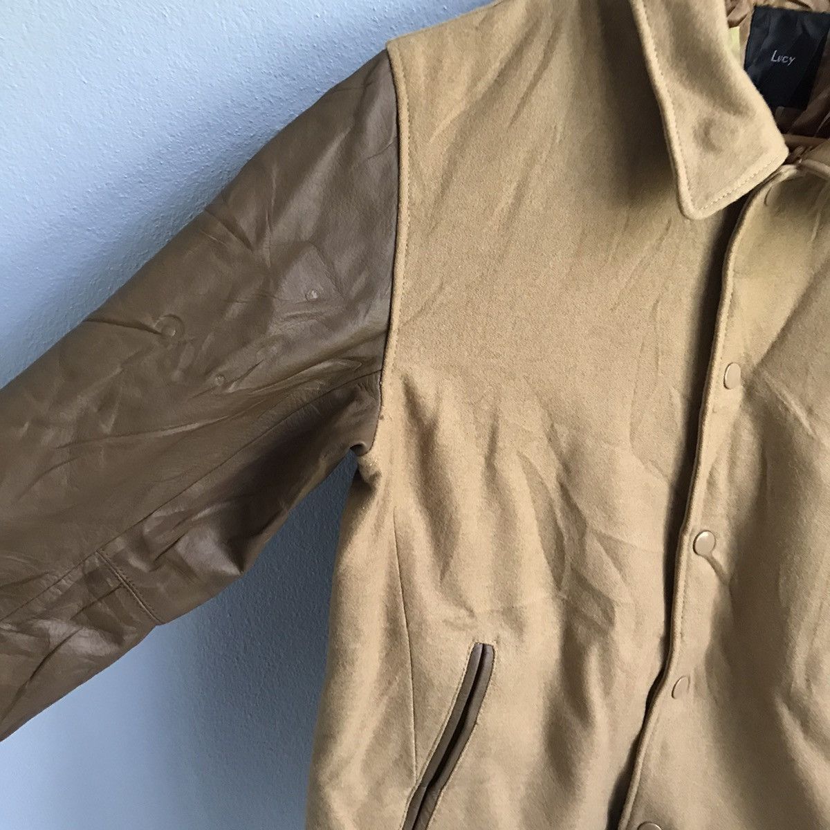 Designer × Leather Lucy cow leather sleeve jacket varsity Size S / US 4 / IT 40 - 4 Thumbnail