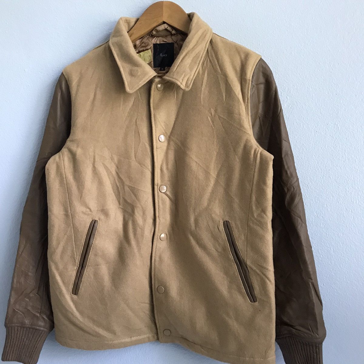 Designer × Leather Lucy cow leather sleeve jacket varsity Size S / US 4 / IT 40 - 3 Thumbnail