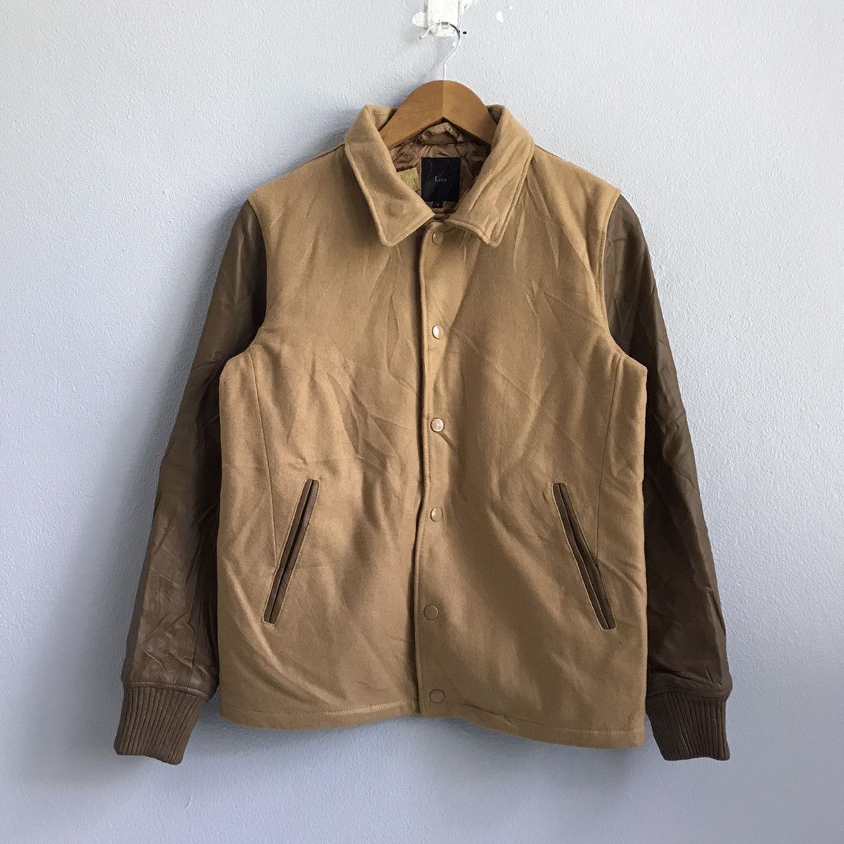 Designer × Leather Lucy cow leather sleeve jacket varsity Size S / US 4 / IT 40 - 1 Thumbnail