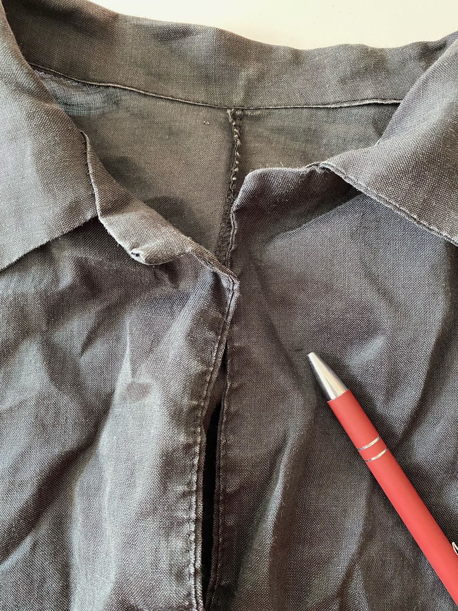 Vintage 100% Linen Button Up Over Shirt Long Sleeved Blouse Belted Size L / US 10 / IT 46 - 5 Thumbnail