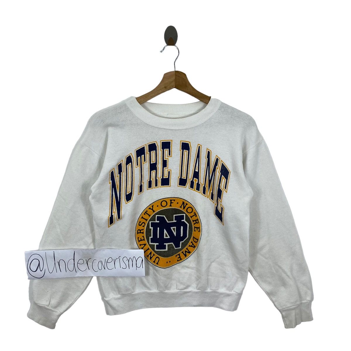 UNIVERSITY Of NOTRE DAME Logo Print White Sweatshirt