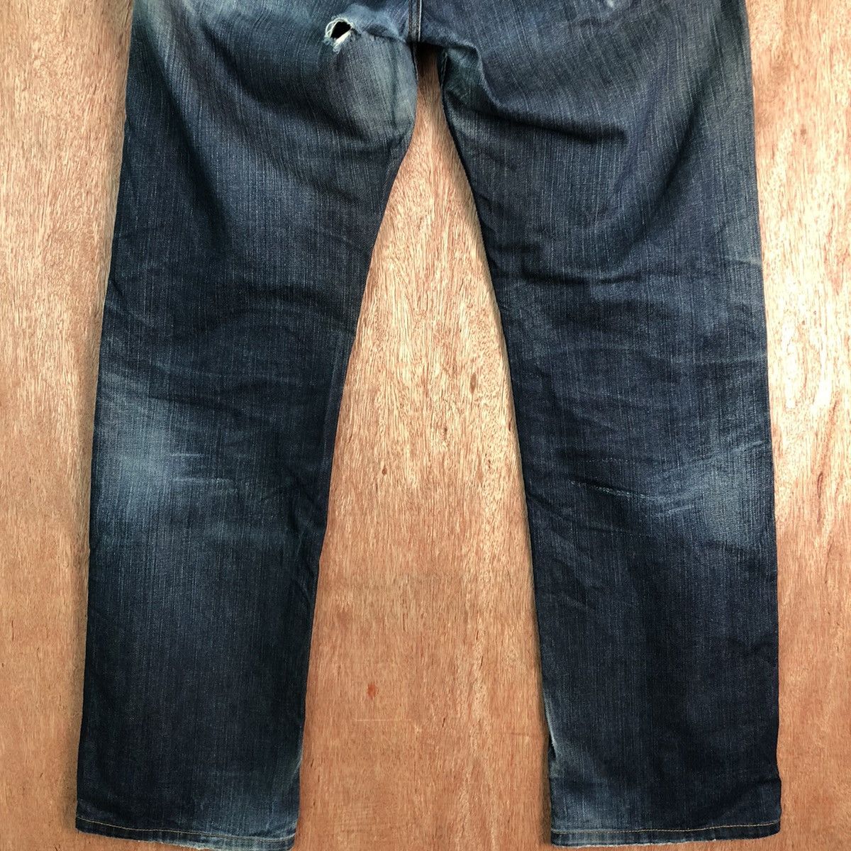 Japanese Brand DLL Uniqlo Dark Blue distressed Denim Jeans Pants #c247 Size US 33 - 7 Thumbnail