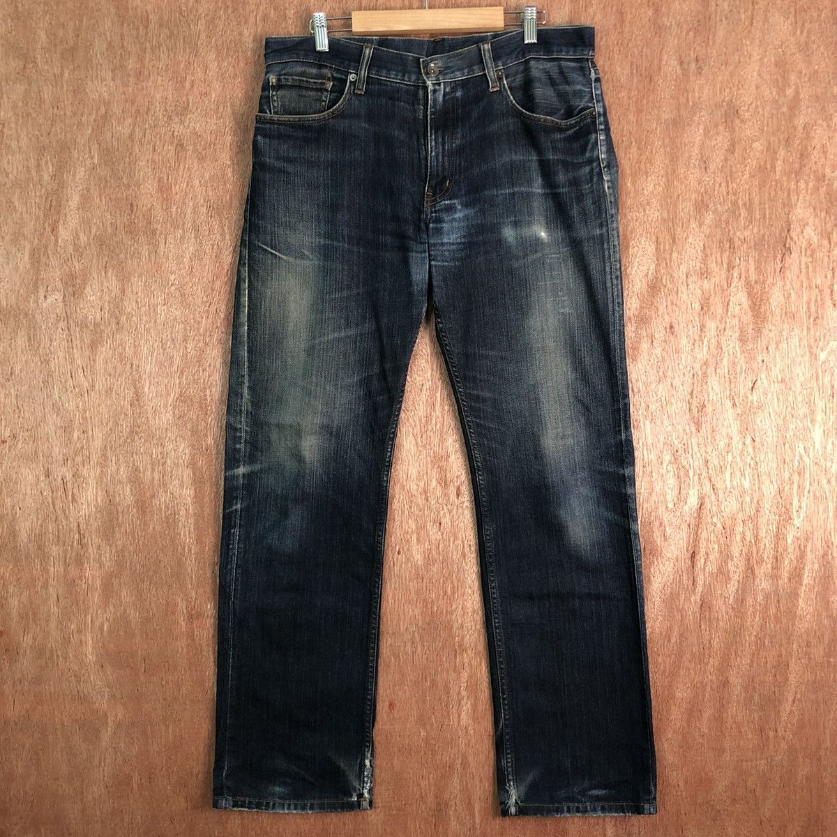 Japanese Brand DLL Uniqlo Dark Blue distressed Denim Jeans Pants #c247 Size US 33 - 1 Thumbnail