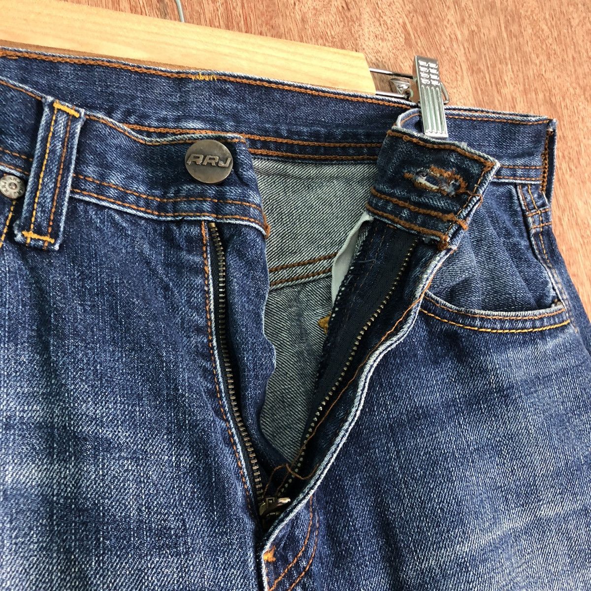 Japanese Brand DLL RRJ Lifestyle Blue distressed Denim Jeans Pants #c199 Size US 31 - 5 Thumbnail